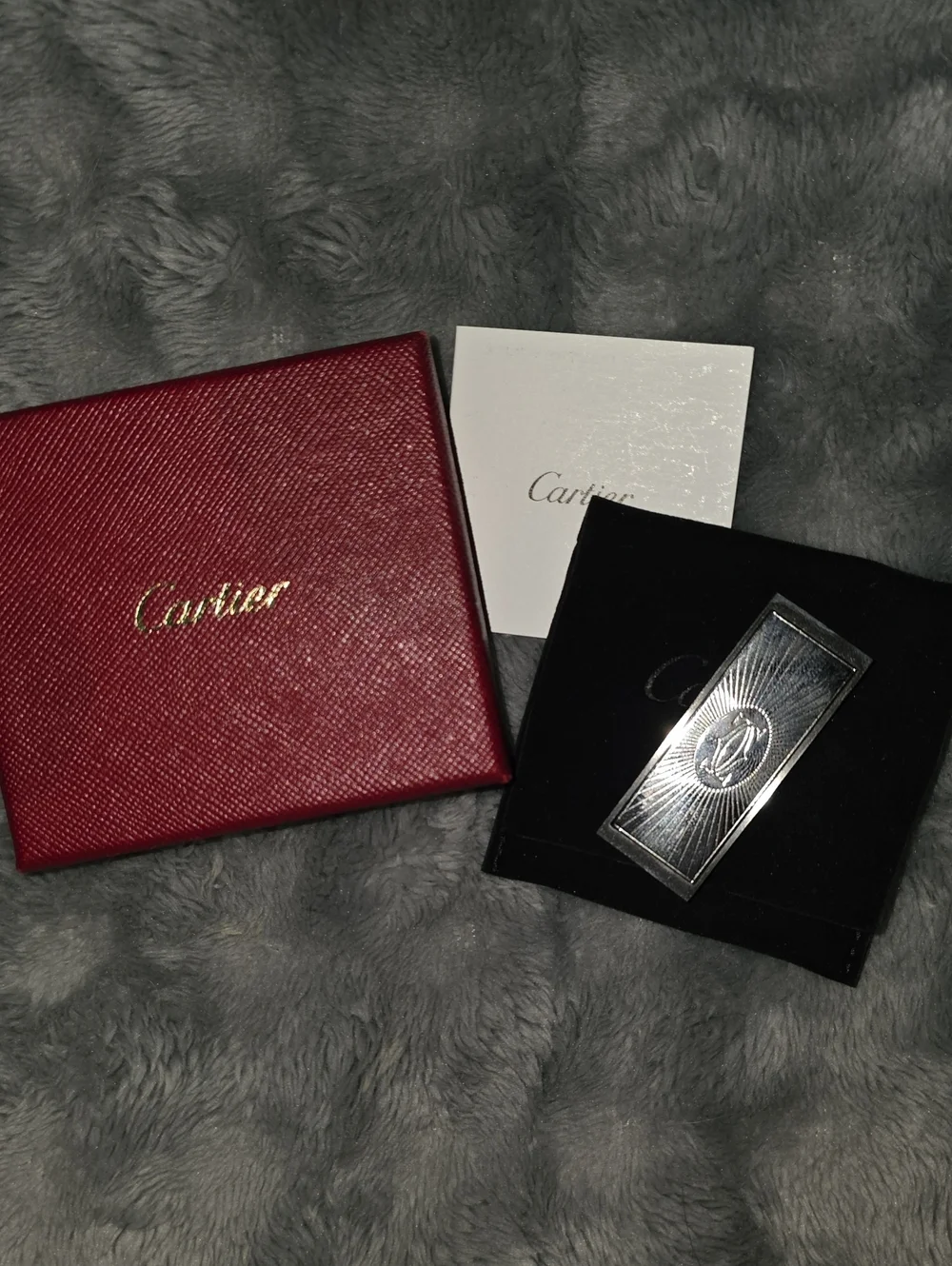 Cartier Silver Money Clip with Sunburst Monogram💲💵